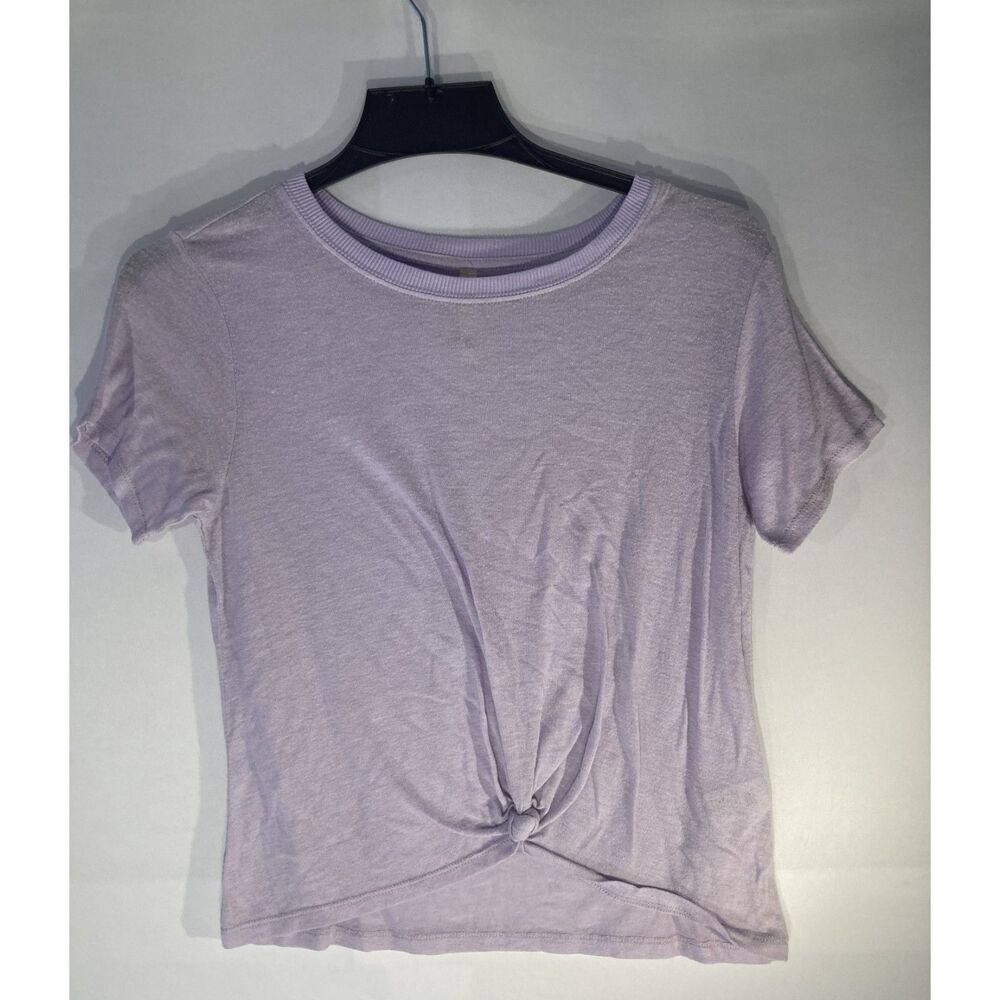 LLD Aeropostale Lavender Purple Front Knot Crop Top Tee Size XS Heathered